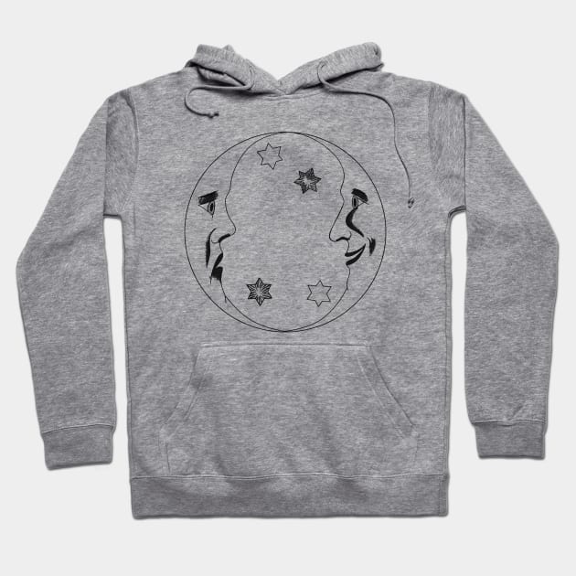 Moon Double Face Hoodie by Mako Design 